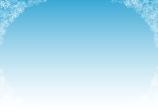 Gray Snow Vector Blue Background. Light Snowfall
