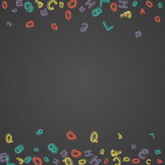 Chalk School Board Vector Black Background. Font