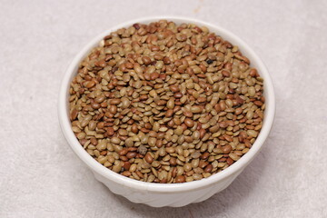 Horse gram or Macrotyloma uniflorum isolated on white background