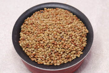 Horse gram or Macrotyloma uniflorum isolated on white background