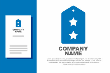 Blue Military rank icon isolated on white background. Military badge sign. Logo design template element. Vector