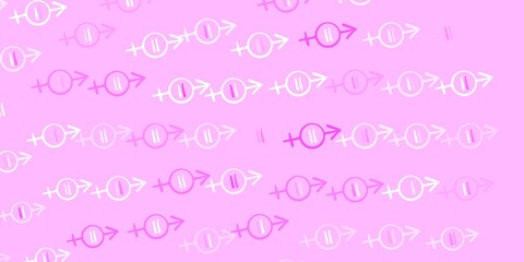 Light Purple vector template with businesswoman signs.