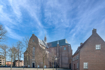 Fototapeta na wymiar Big church in Harderwijk, Gelderland Province, The Netherlands