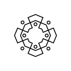 group of eight people line 8 team family together logo vector icon illustration