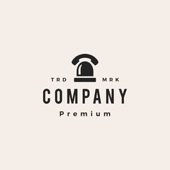 Fototapeta premium siren lamp call center emergency hipster vintage logo vector icon illustration