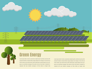 Fototapeta premium Concept:solar panels, light generation, green energy.