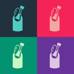 Fototapeta premium Pop art Nail manicure icon isolated on color background. Vector