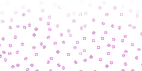 Light purple, pink vector doodle texture with flowers.