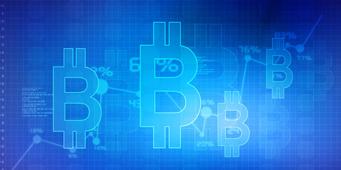 Fototapeta premium 2d rendering bitcoin sign currency