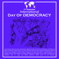 International Day Of Democracy, 15 September, poster vector
