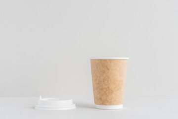 Eco paper coffee cup, zero waste concept