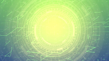 bright hi-tech abstract background of moving ui circles, technology concept - abstract 3D rendering