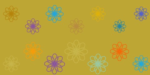 Light Blue, Yellow vector texture with curves.