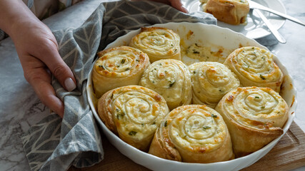 cheese Rolls with cottage cheese. homemde bakery