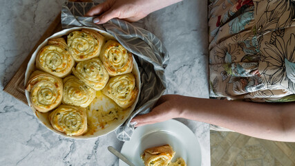 cheese Rolls with cottage cheese. homemde bakery