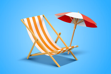 3d beach chair and umbrella