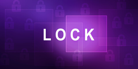 2d illustration Safety concept: Closed Padlock on digital background
