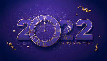2022 Happy New Year's Eve poster - obrazy, fototapety, plakaty