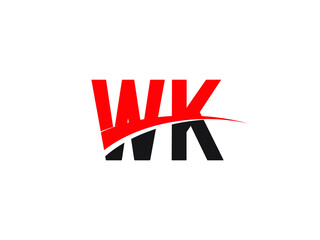 WK Letter Initial Logo Design Template