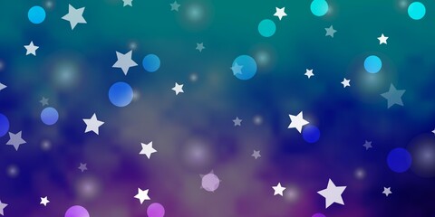 Fototapeta na wymiar Light Pink, Blue vector background with circles, stars.