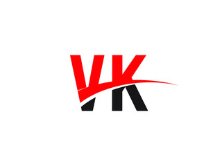 VK Letter Initial Logo Design Template