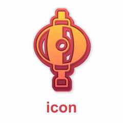 Gold Korean paper lantern icon isolated on white background. Vector