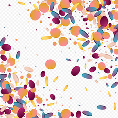 Colored Confetti Effect Transparent Background.