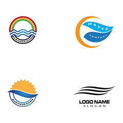 Water wave icon vector illustration design logo