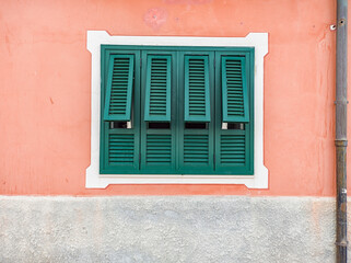Close-up of typical Ligurian shutters