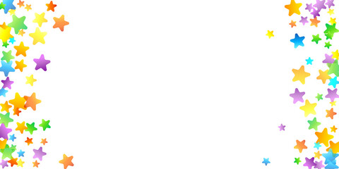 Rainbow Festive Confetti. Carnival Star Falling.