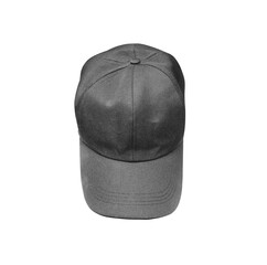 Top view blank black  fabric baseball cap close up isolated on background , clipping path
