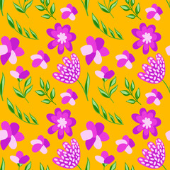 Pink flower simple seamless pattern