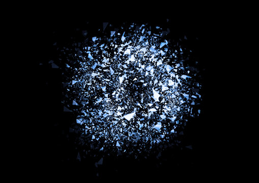 爆発する青い光の球体のイラスト