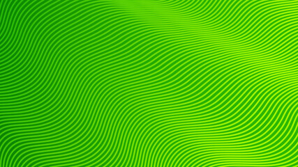 Vector illustration of wavy lines. Green and yellow gradient.