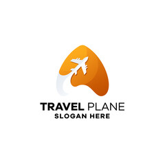Travel Plane Gradient Logo Template