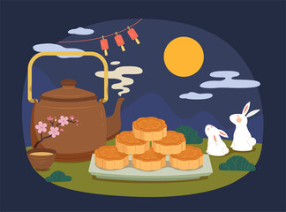 Mid autumn festival mooncakes