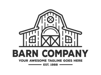 Fototapeta premium Barn Wood Logo Design. Vintage Vector Logo