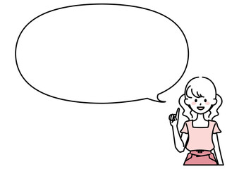 指をさす小学生とフキダシ