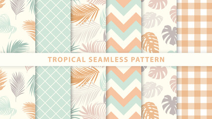 Collection of tropical seamless pattern