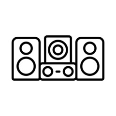 Fototapeta premium Sound System Vector Line Icon Design