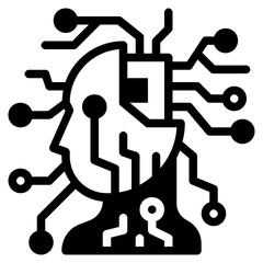artificial intelligence glyph icon