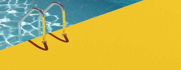 Fototapeta Swimming pool. Summer vacation concept. 3d rendering obraz