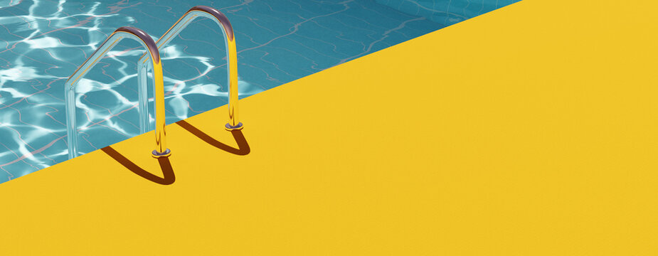 Swimming pool. Summer vacation concept. 3d rendering