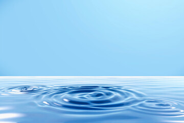 Naklejka na ściany i meble 3d blue water ripples background