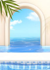 3d infinity pool background