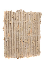 Brown cardboard torn crumpled.
