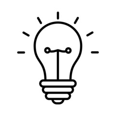 Idea Bulb Vector Line Icon Design