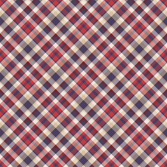 Plaid seamless pattern. Vector background of textile ornament. Flat fabric design.