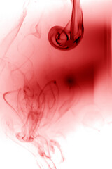 Red smoke on White background.