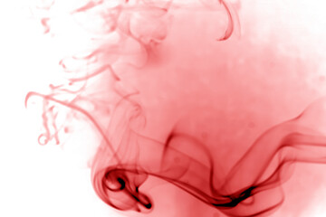 Red smoke on White background.